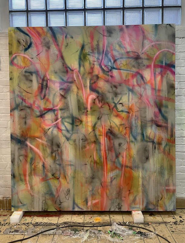 Bernard Gilbert - 2023 - Number 437 - Retinal migraine 6, huile sur toile, 190 x 170 cm
